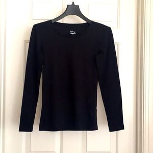 Style & Co. Top Petite Small Black Long Sleeves Tee